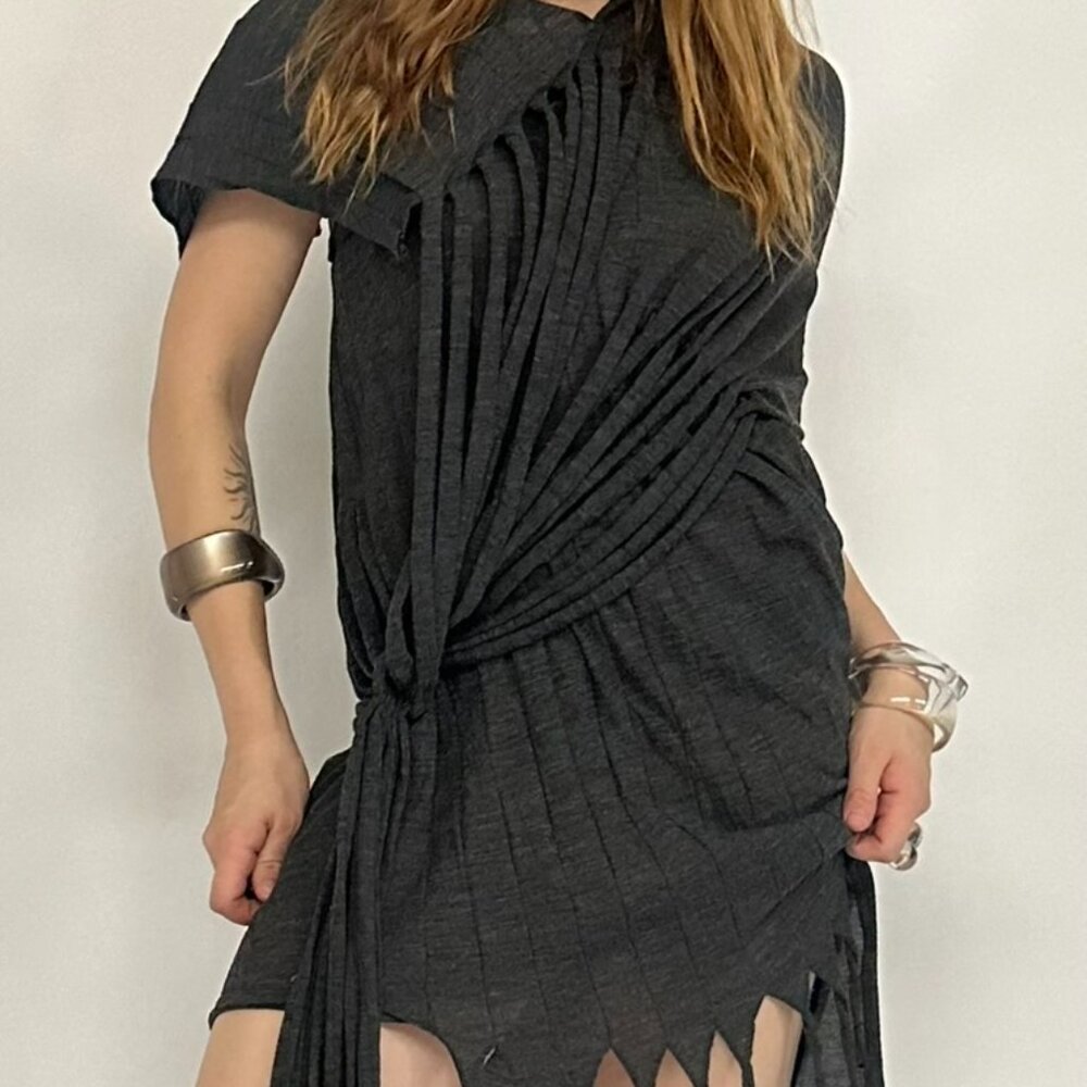 JUNYA WATANABE SPRING 2014 WOOL FRINGE TUNIC DRESS - Picture 2 of 9